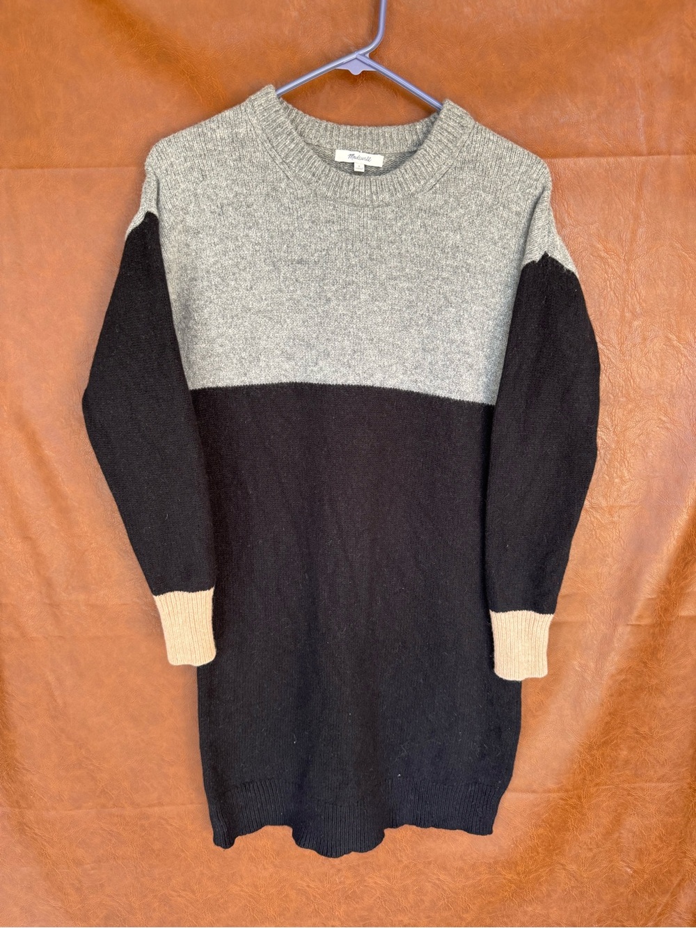 Madewell Wool Colorblock Sweater Dress Size Small